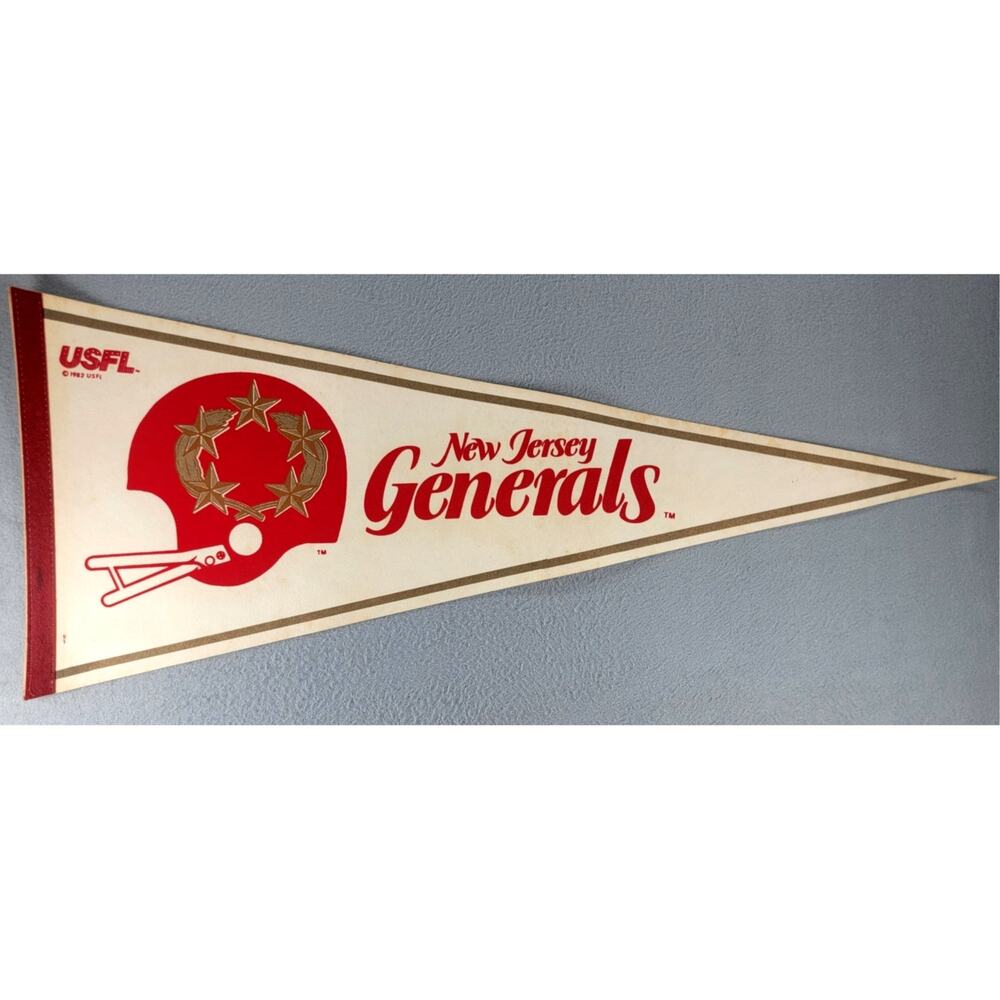 Vintage New Jersey Generals USFL Football Pennant Rare